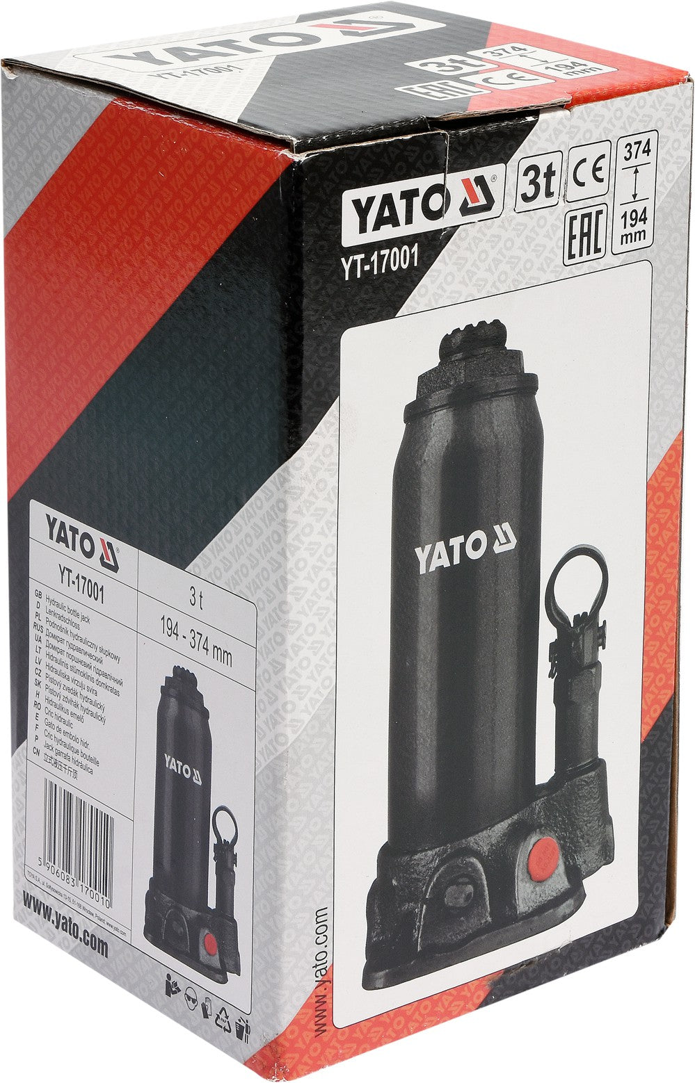 HYDRAULIC BOTTLE JACK 3T (YT-17001)
