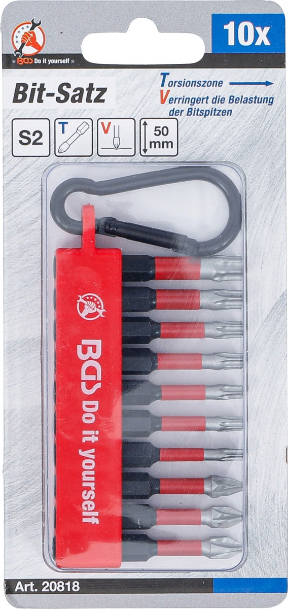 TORSION BIT SET | 6.3 MM (1/4") DRIVE | 10 PCS. (20818)