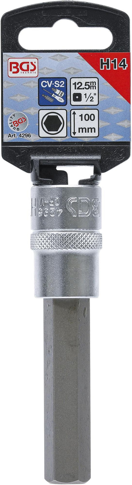 Ruuvikärki puristettu hylsyyn | pituus 100 mm | 12,5 mm (1/2") | kuusiokolo 14 mm (4296)