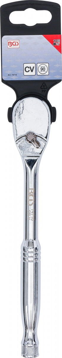 RATCHETING SPANNER WITH REVERSING LEVER | 10 MM (3/8") | CRV | FINE-TOOTH (74710)