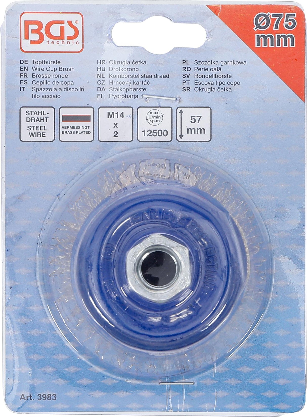 WIRE CUP BRUSH | M14 X 2 DRIVE | Ø 75 MM X 57 MM (3983)
