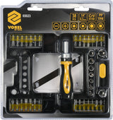 RATCHET SCREWDRIVER WITH SOCKETS AND INTERCHANGEABLE BIT SET 38 PCS. (65023)