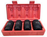 LONG IMPACT SOCKET SET | TWELVE-POINT | 30/32/34/36 MM - 85 MM | 4 PCS. (KR121004)