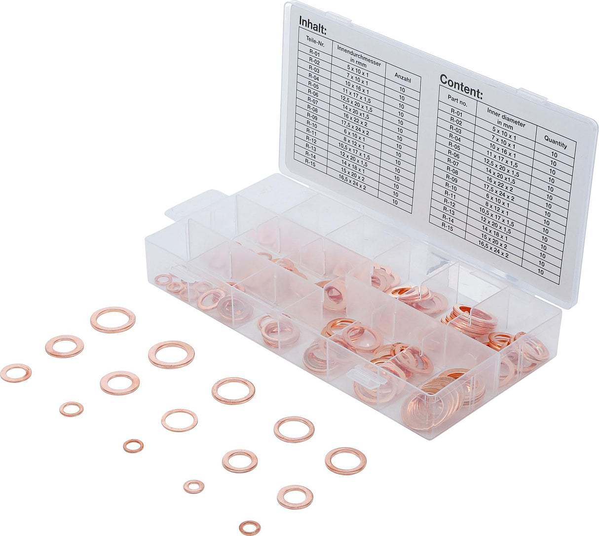 SEAL RING ASSORTMENT | COPPER | 150 PCS. (8052)
