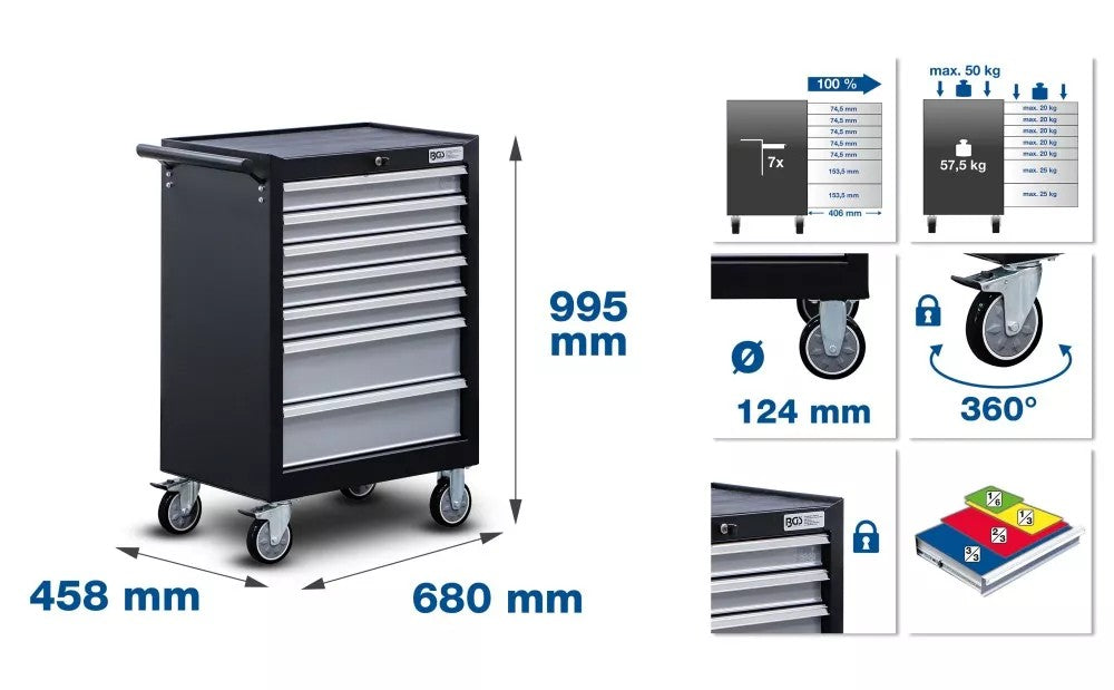 WORKSHOP TROLLEY | 7 DRAWERS | WITH 354 TOOLS (6077)