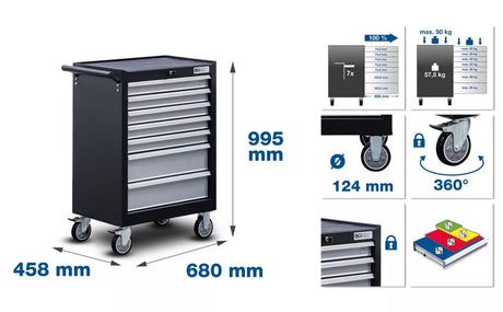 WORKSHOP TROLLEY | 7 DRAWERS | WITH 354 TOOLS (6077)