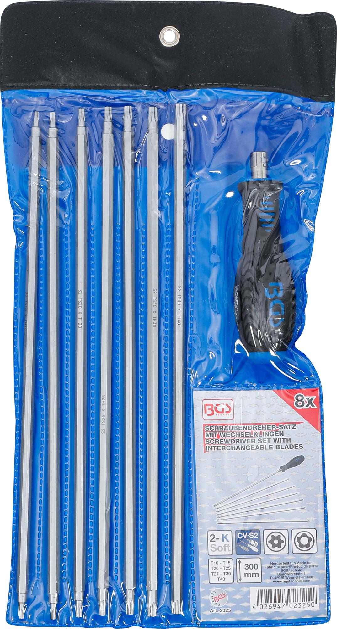 SCREWDRIVER SET WITH INTERCHANGEABLE BLADES | T-STAR (FOR TORX) / TS-STAR (FOR TORX PLUS) | 8 PCS. (2325)