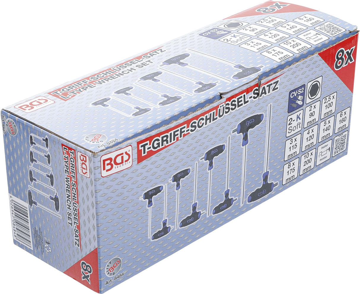 L-TYPE WRENCH SET | INTERNAL HEXAGON 2 - 10 MM | 8 PCS. (8484)