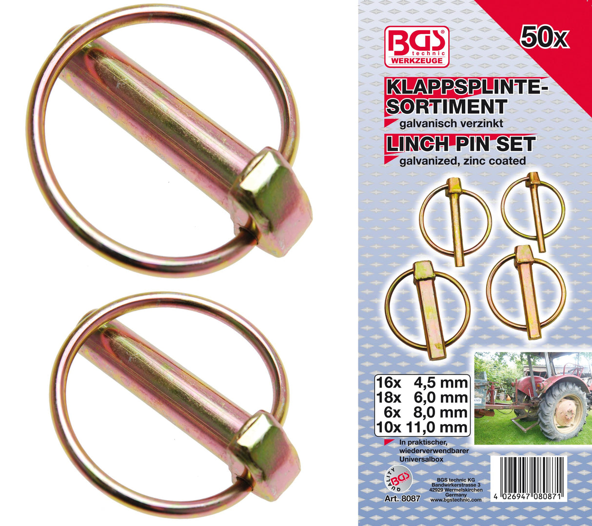 LINCHPIN ASSORTMENT | 50 PCS. (8087)