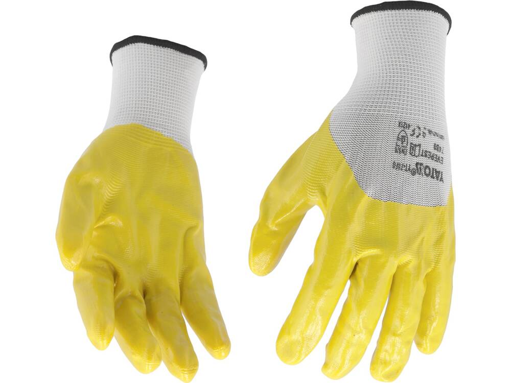 WORKING GLOVES POLYEST/NITR. YELLOW S.9' (YT-7480)