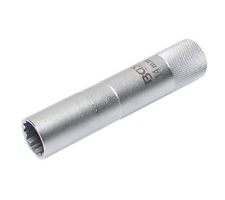 SPARK PLUG SOCKET WITH MAGNET, 12-POINT, LONG | 10 MM (3/8") DRIVE | 14 MM (2446)