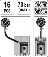 COMPRESSION TESTER FOR DIESEL ENGINES (YT-7307)