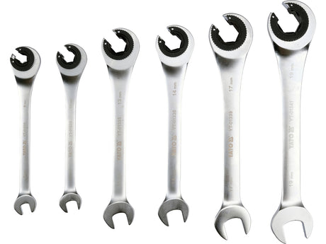 FLARE NUT RATCHET WRENCH SET 8-19MM 6PCS (YT-01344)
