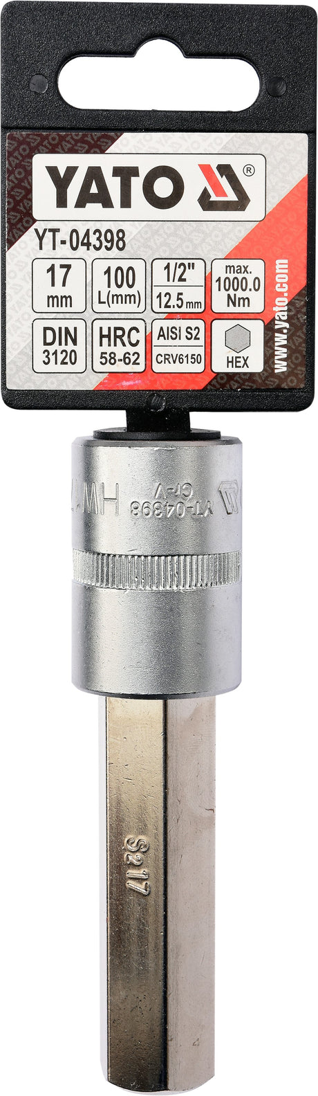 Ruuvikärki prässätty hylykseen 1/2" kuusiokolo 17 mm X 100 mm (YT-04398)