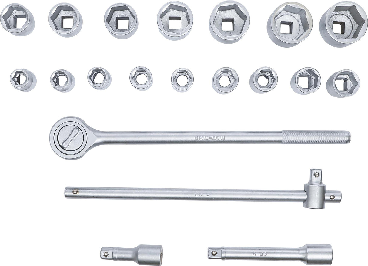 SOCKET SET | 20 MM (3/4") DRIVE | 19-50 MM | 20 PCS. (1202)