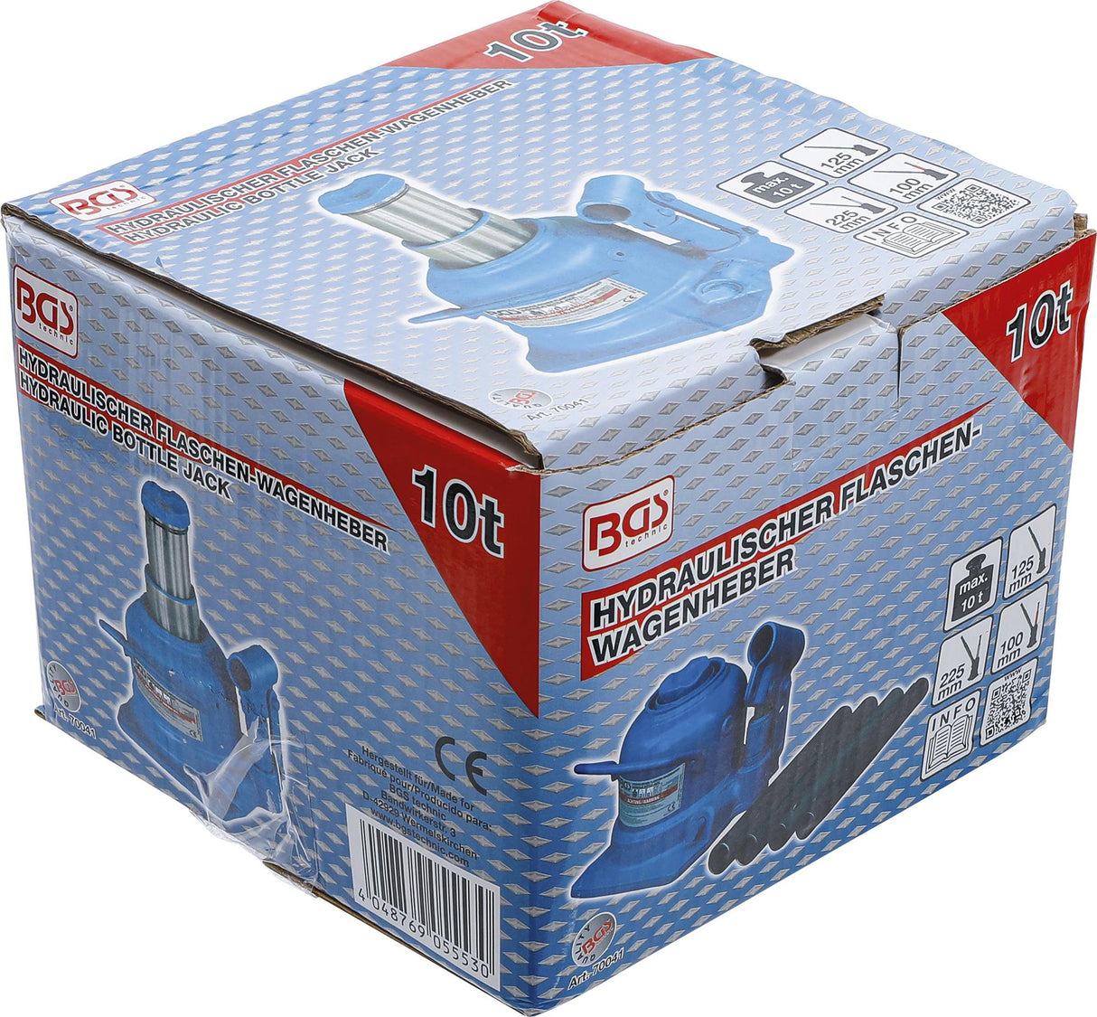 HYDRAULIC BOTTLE JACK | EXTRA FLAT | 10 T (70041)