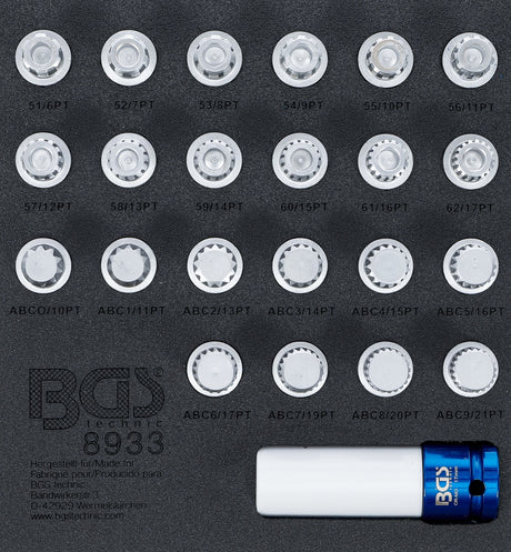 TOOL TRAY 1/6: RIM LOCK SOCKET SET FOR VAG | 23 PCS. (8933)