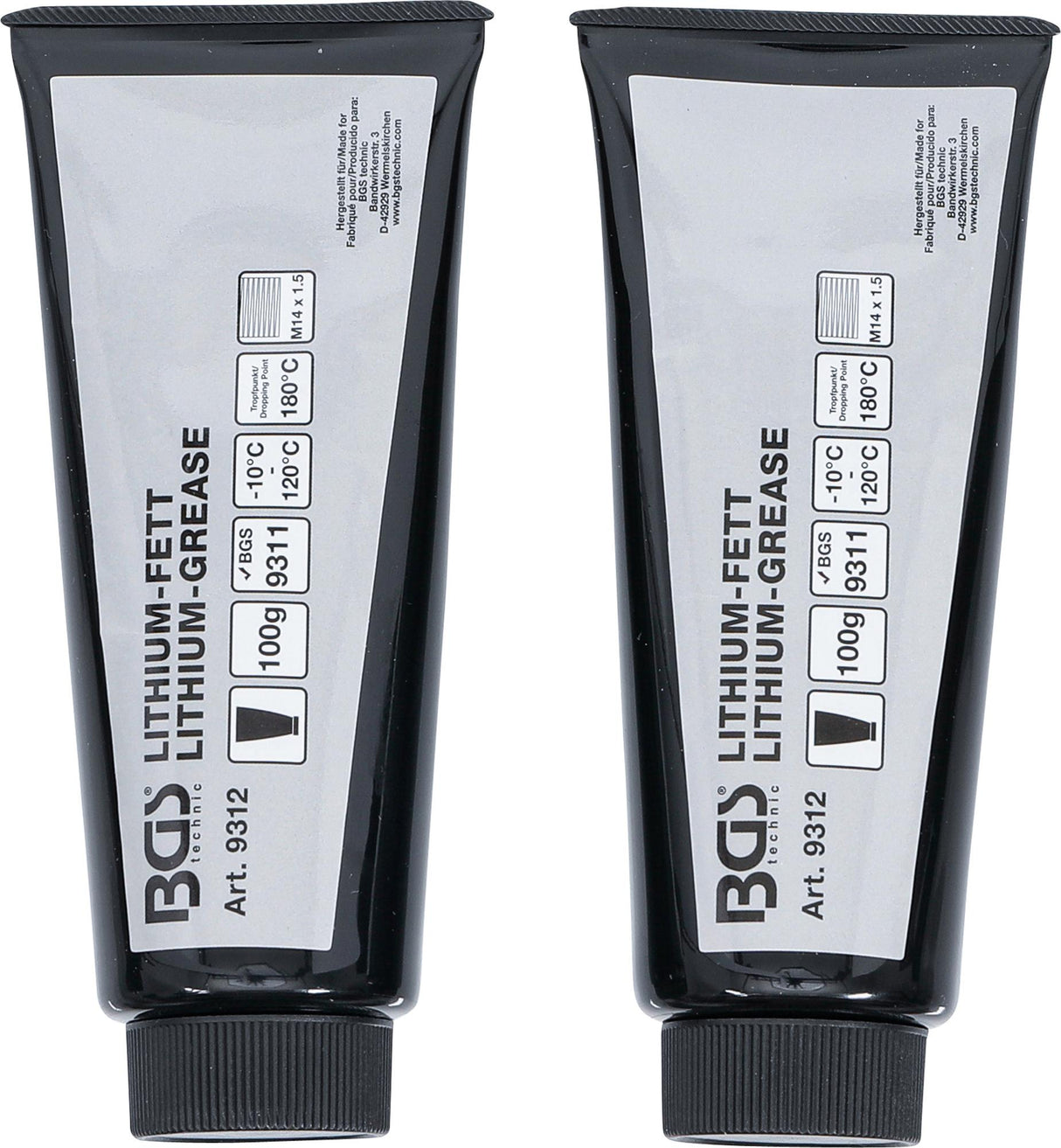 LITHIUM GREASE FOR GREASE GUN BGS 9311 | 2 TUBES (9312)