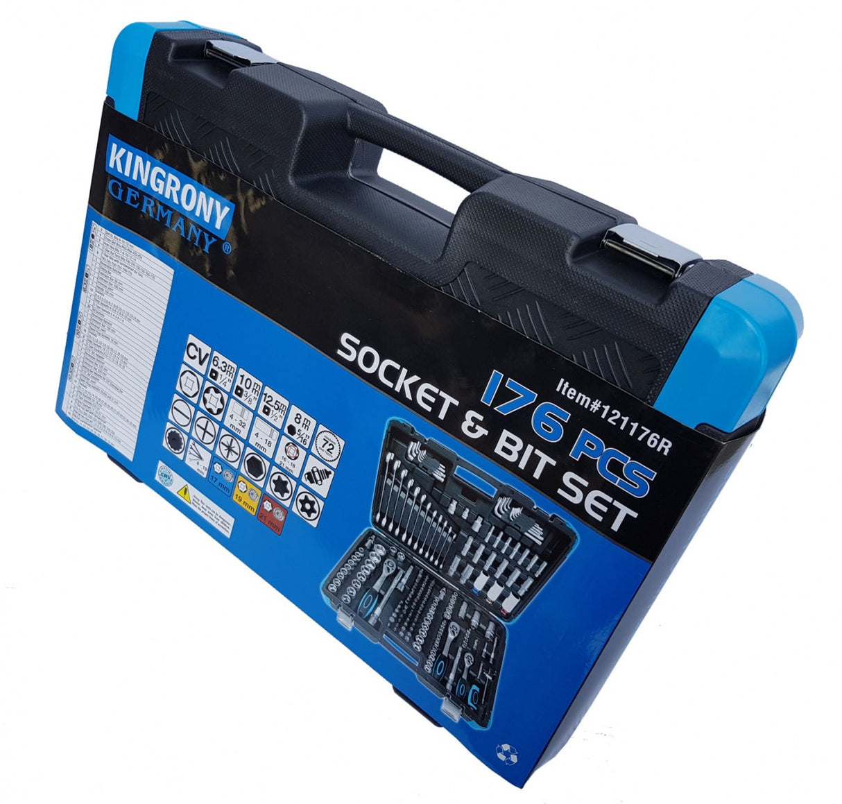 TOOL SET | RATCHETING WRENCHES | 6.3 MM (1/4") / 10 MM (3/8") / 12.5 MM (1/2") | 176 PCS. (KR121176R)