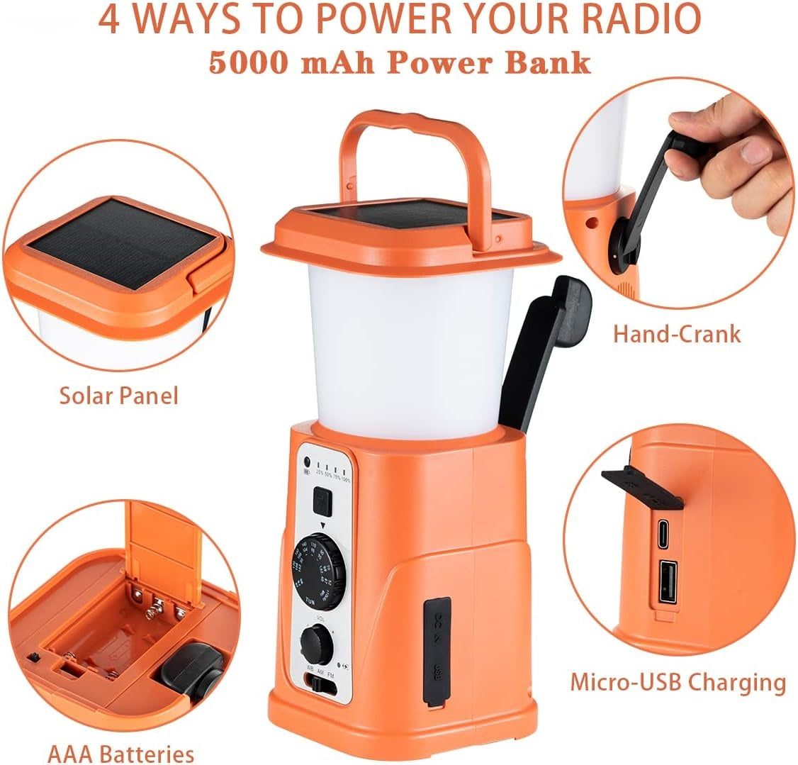 SOLAR AND MANUAL LEVER FLASHLIGHT WITH RADIO | LI-ION (SL2R)