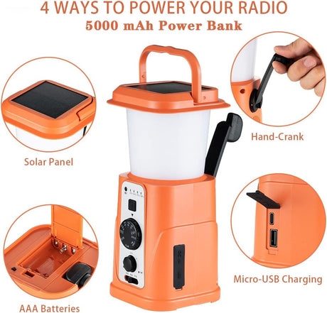 SOLAR AND MANUAL LEVER FLASHLIGHT WITH RADIO | LI-ION (SL2R)