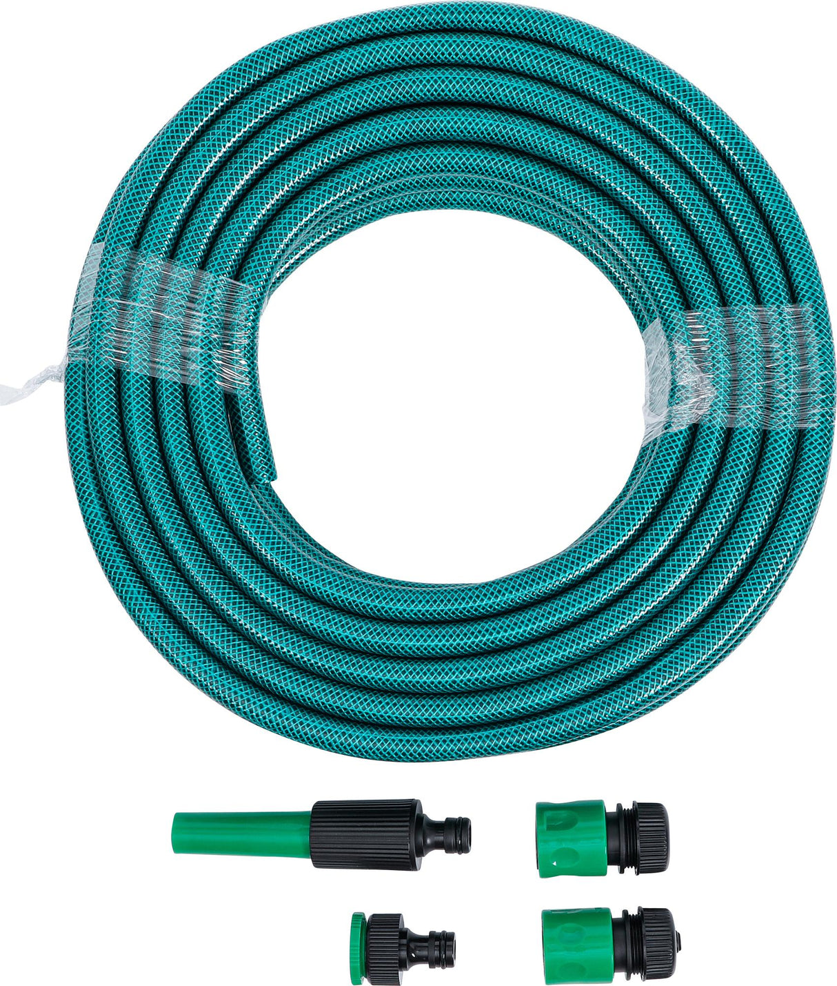 WATER HOSE | PVC | WITH WATER SPRAY GUN AND QUICK COUPLINGS | 15 M | 6-PCS. (70906)