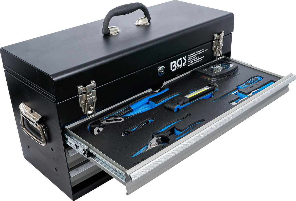 ELECTRICIANS-METAL WORKSHOP TOOL CASE | 3 DRAWERS | WITH 147 TOOLS (3350)
