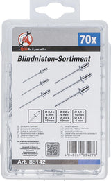 BLIND RIVETS ASSORTMENT | Ø 2.4 - 4.8 MM | 70 PCS. (88142)
