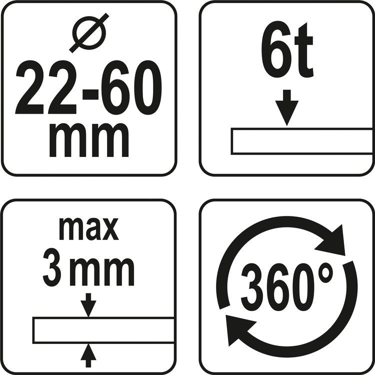HYDRAULIC SHEET METAL HOLE PUNCH 22-60 M (YT-18900)