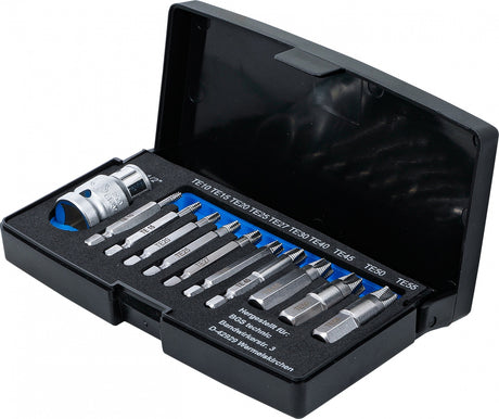 SCREW EXTRACTOR SET | FOR DAMAGED T-STAR (FOR TORX) T10 - T55 | 11 PCS. (9170)