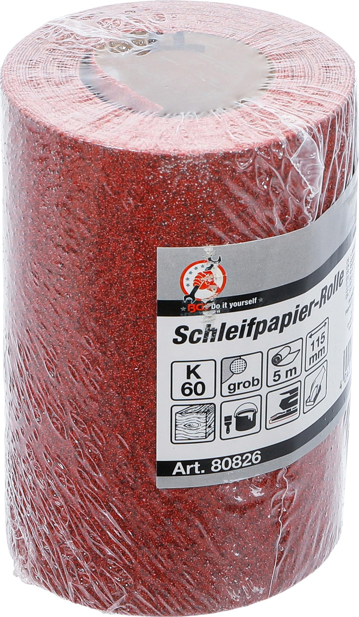 ABRASIVE PAPER ROLL | 115 MM X 5 M | GRAIN SIZE 60 (80826)
