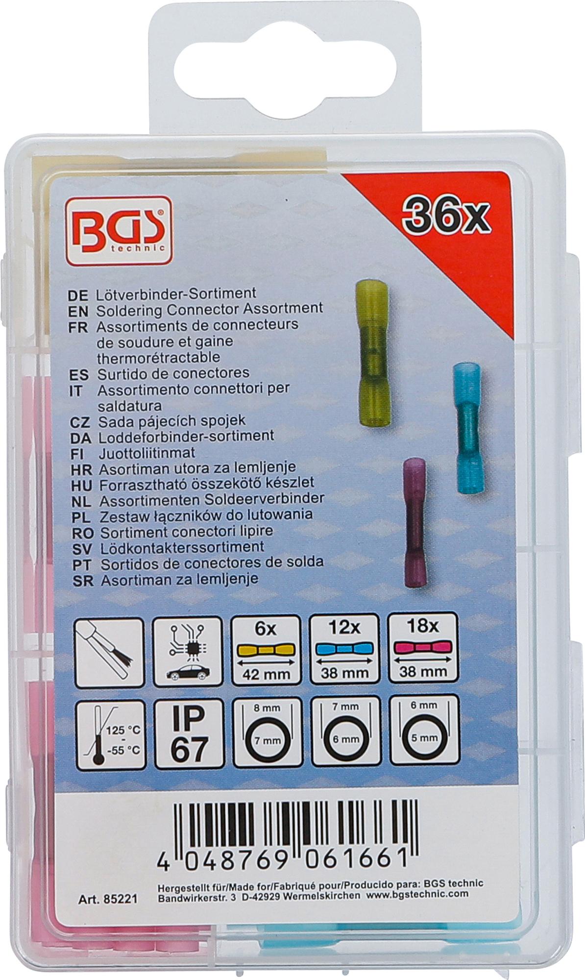 SOLDERING CONNECTOR ASSORTMENT | WITH SHRINK TUBE | 36 PCS. (85221)