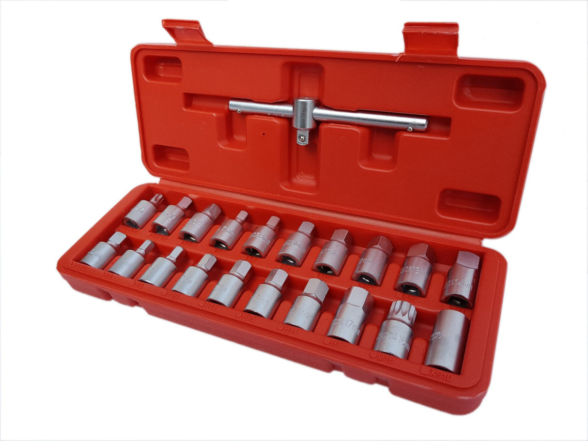 BITS FOR UNSCREWING OIL DRAIN PLUGS | 10 MM (3/8") | 21 PCS. (SK1460B)