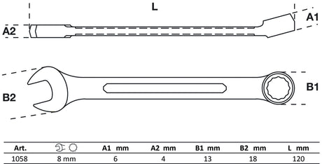 COMBINATION SPANNER | 8 MM (1058)
