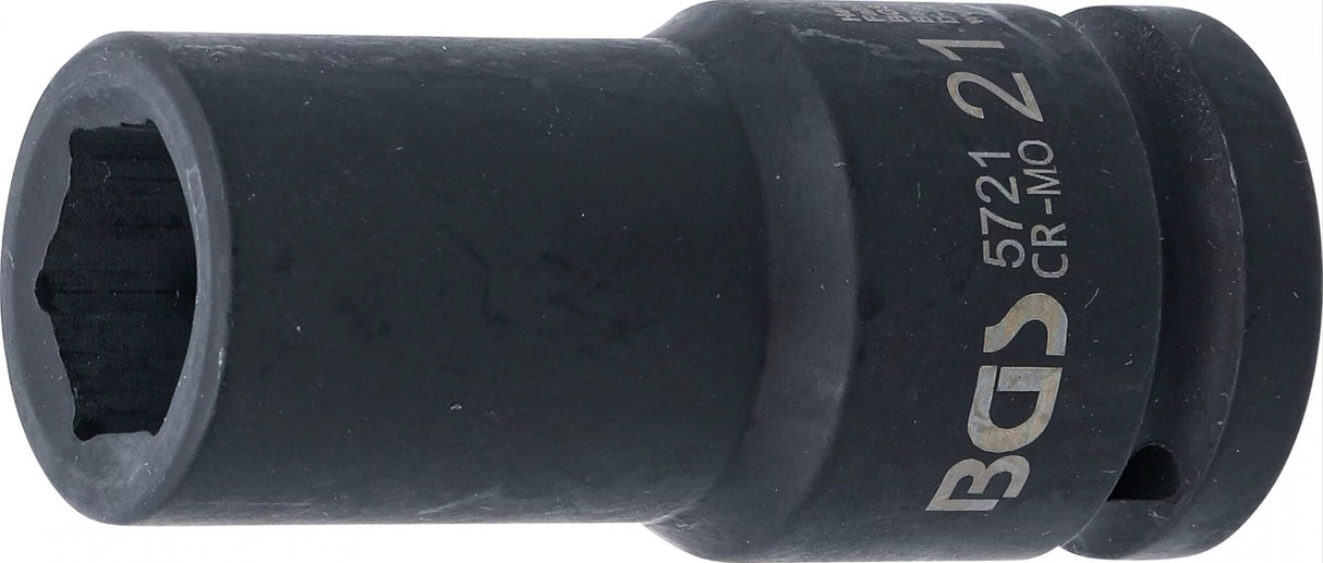IMPACT SOCKET HEXAGON, DEEP | 20 MM (3/4") DRIVE | 21 MM (5721)