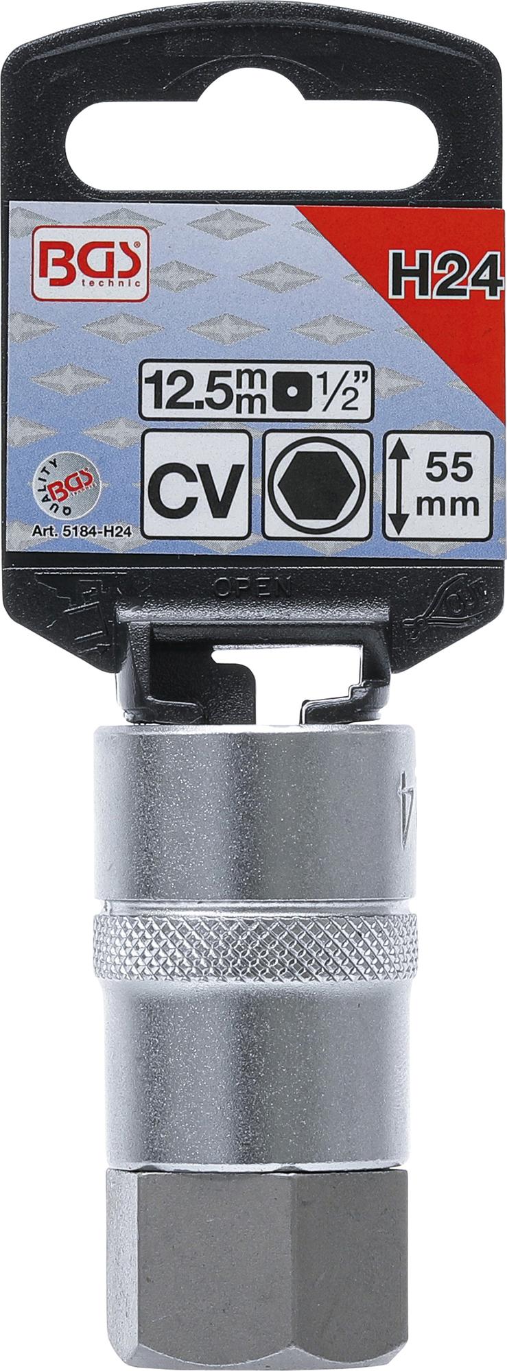 BIT SOCKET | 12.5 MM (1/2") | INTERNAL HEXAGON 24 MM (5184-H24)