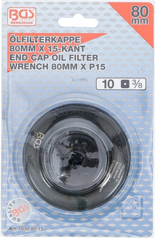OIL FILTER WRENCH | 15-POINT | Ø 80 MM | FOR HONDA, MAZDA, NISSAN, OPEL / VAUXHALL (1039-80-15)