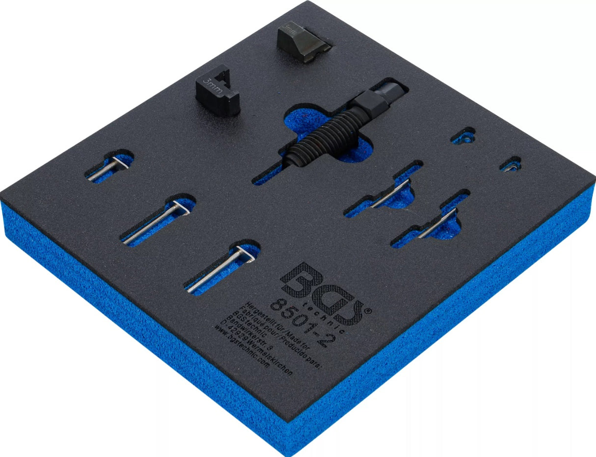 TOOL TRAY 1/6: SUPPLEMENTARY SET FOR TIMING CHAIN RIVETING DEVICE (BGS 8501) | SUITABLE FOR 3 MM CHAIN PINS (8501-2)