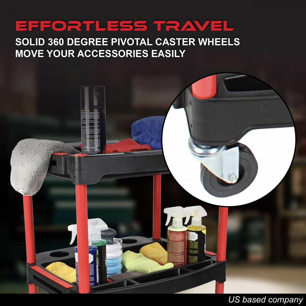 WORKSHOP TROLLEY | 3-LEVEL COMPOSITE WITH PARTS STORAGE | + 2 PERFORATIONS WITH 8 HOOKS (WT3P)