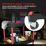 WORKSHOP TROLLEY | 3-LEVEL COMPOSITE WITH PARTS STORAGE | + 2 PERFORATIONS WITH 8 HOOKS (WT3P)
