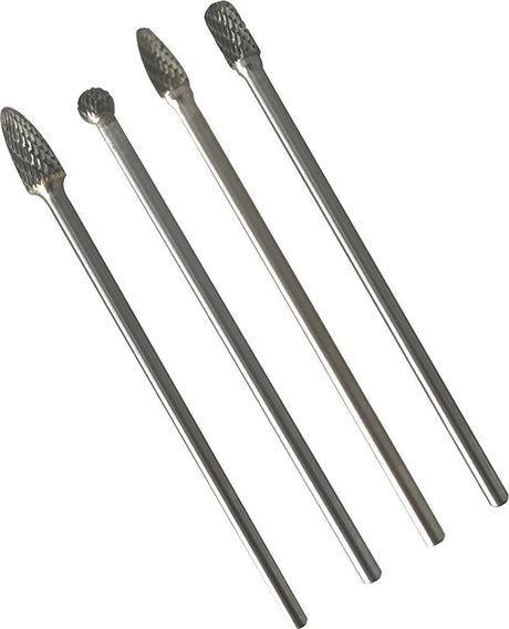 TUNGSTEN CARBIDE DIAMOND BURR SET | EXTRA LONG | 4 PCS. (SK8170)