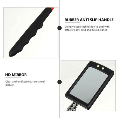 TELESCOPIC SQUARE MIRROR | 285 - 870 MM | WITH 2 LED (9302V)