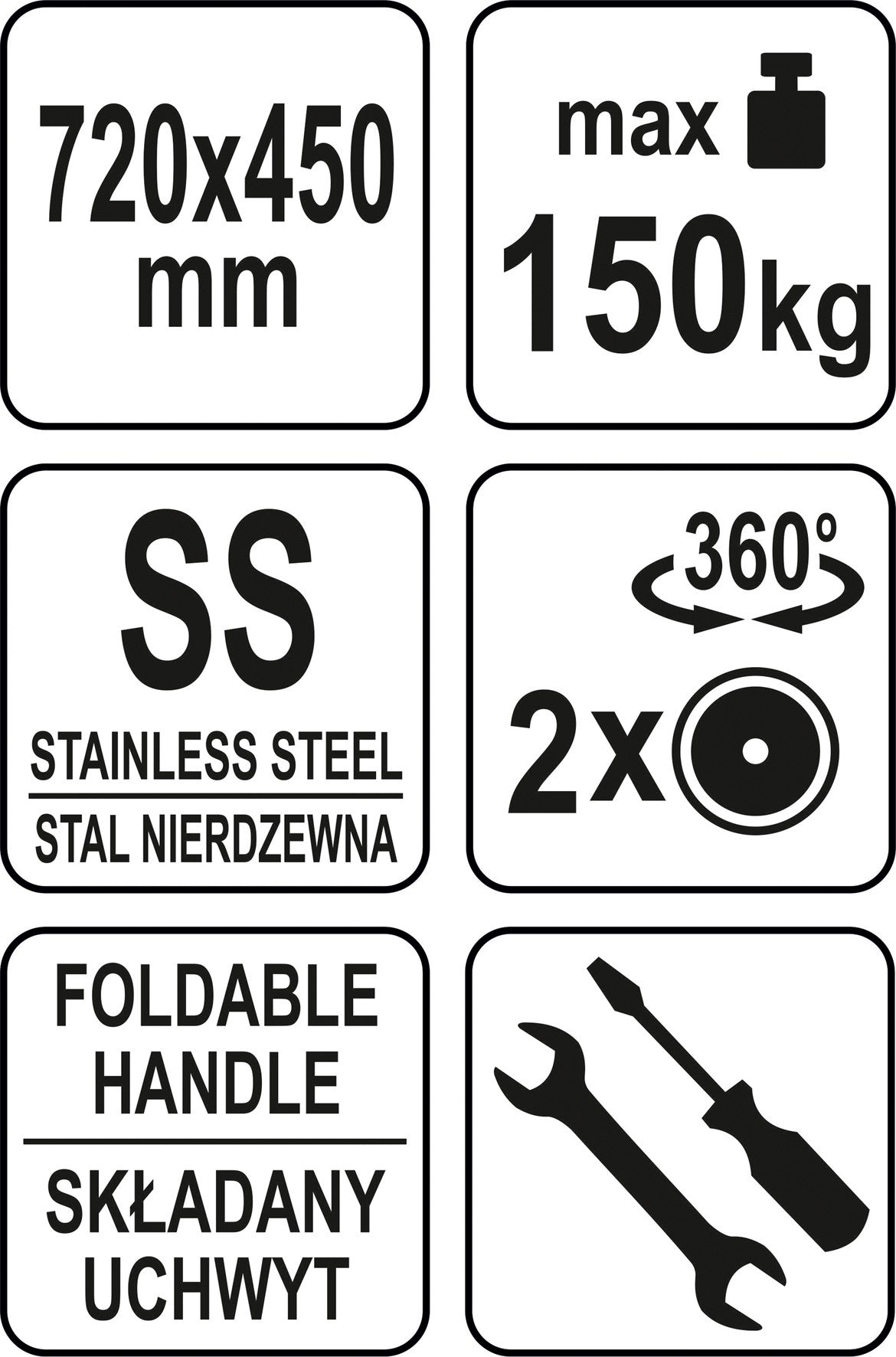 FOLDABLE PLATFORM TROLLEY SS (YG-09080)