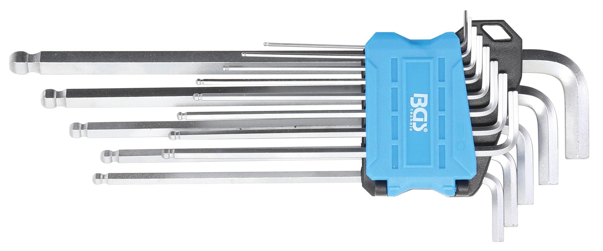 L-TYPE WRENCH SET | EXTRA LONG | INCH SIZES | INTERNAL HEXAGON / INTERNAL HEXAGON WITH BALL HEAD 0.05" - 3/8" | 13 PCS. (9801)