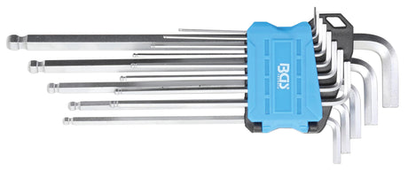L-TYPE WRENCH SET | EXTRA LONG | INCH SIZES | INTERNAL HEXAGON / INTERNAL HEXAGON WITH BALL HEAD 0.05" - 3/8" | 13 PCS. (9801)