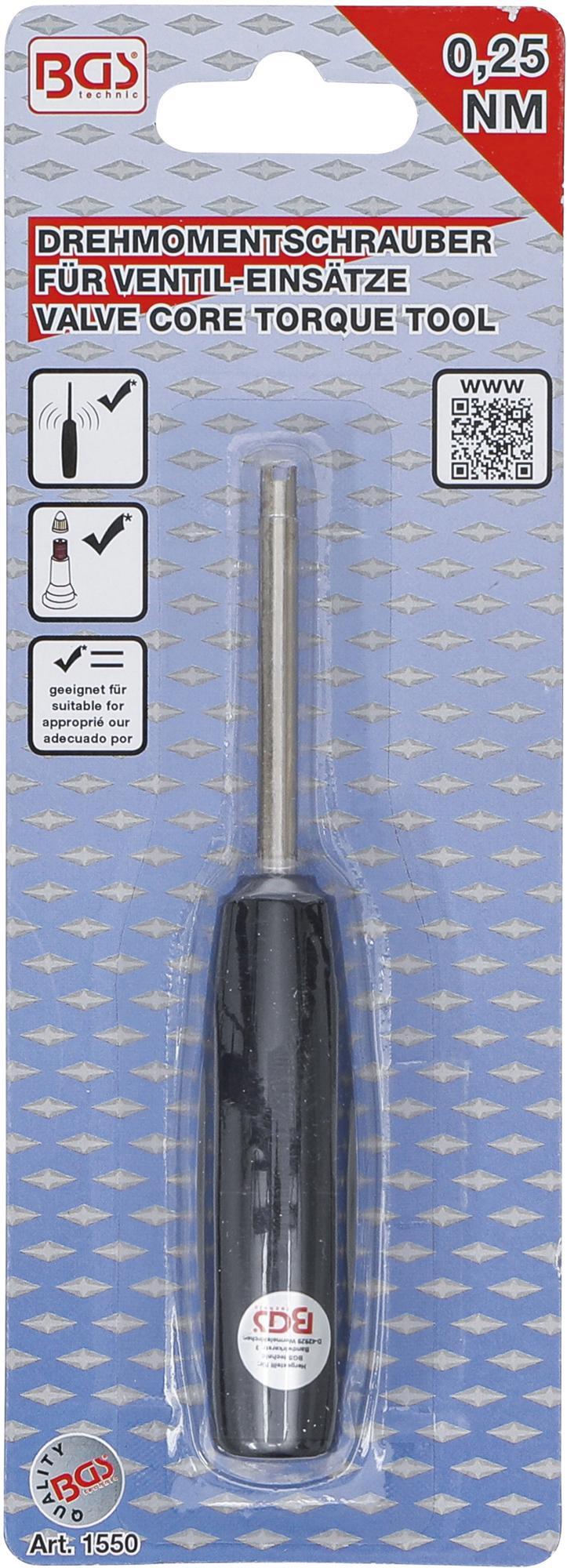VALVE CORE TORQUE TOOL | 0.25 NM (1550)