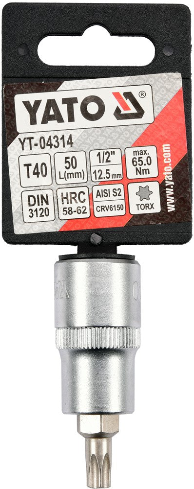 SOCKET BIT TORX 1/2" T40 L55MM (YT-04314)