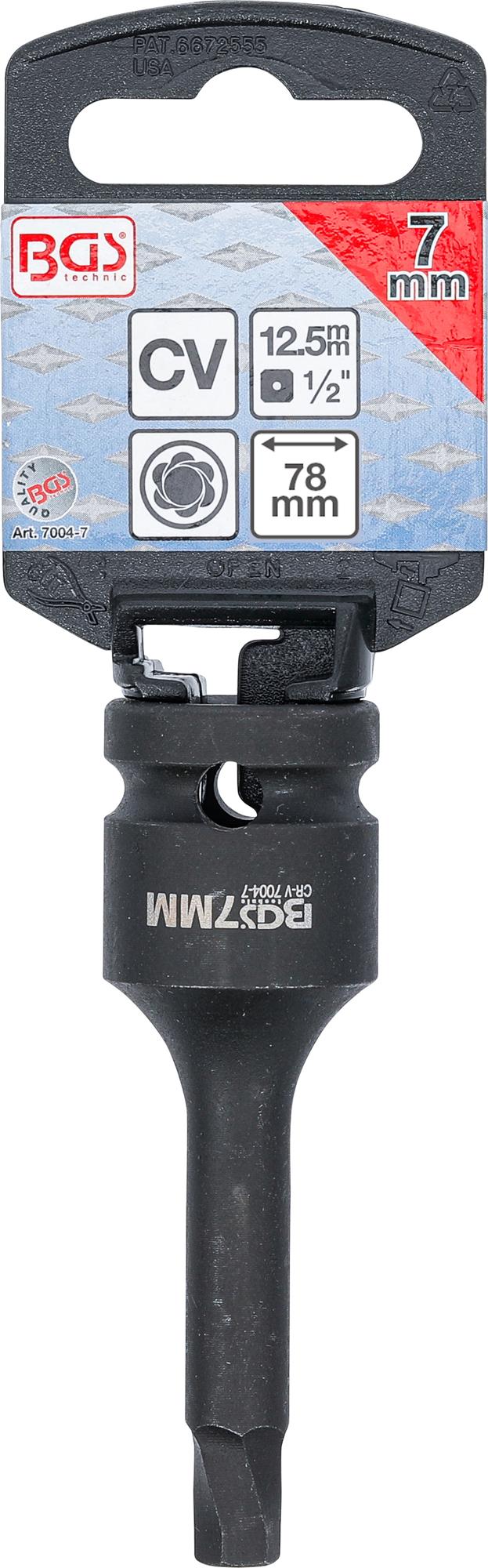 SCREW EXTRACTOR | 12.5 MM (1/2") DRIVE | FOR DAMAGED INTERNAL HEXAGON 7 MM (7004-7)