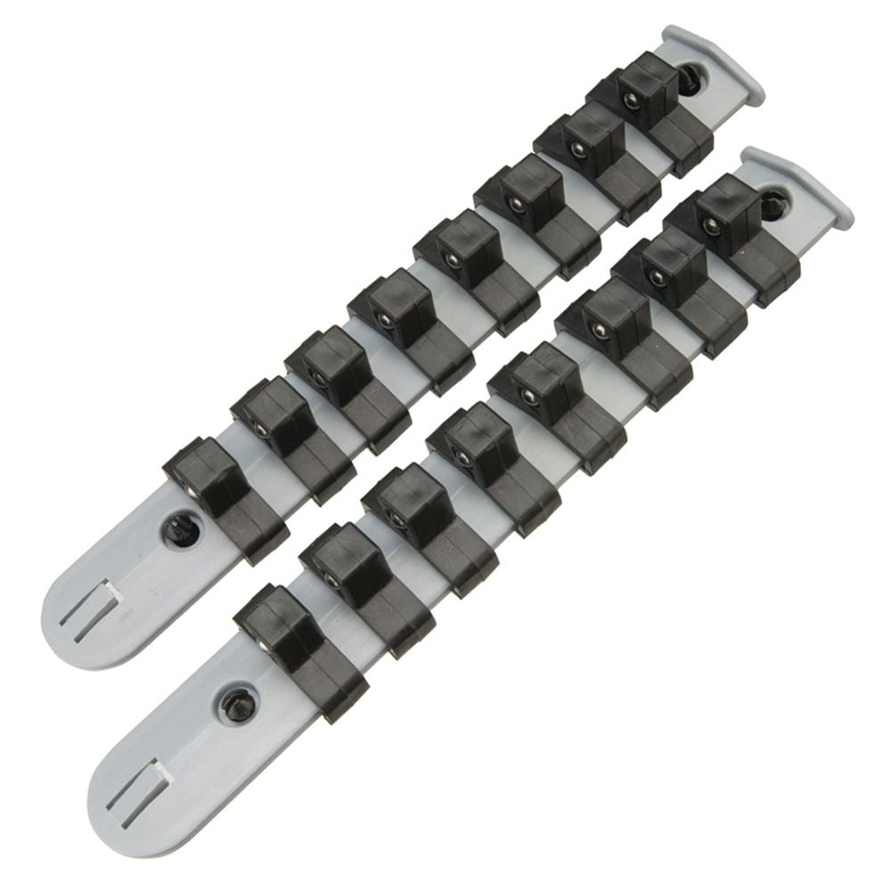 SOCKET HOLDERS 2 PCS. (8X2) 16 CLIPS 3/8" (SH0201)