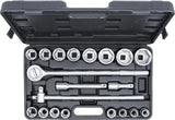 SOCKET SET | 20 MM (3/4") DRIVE | 19-50 MM | 20 PCS. (1202)